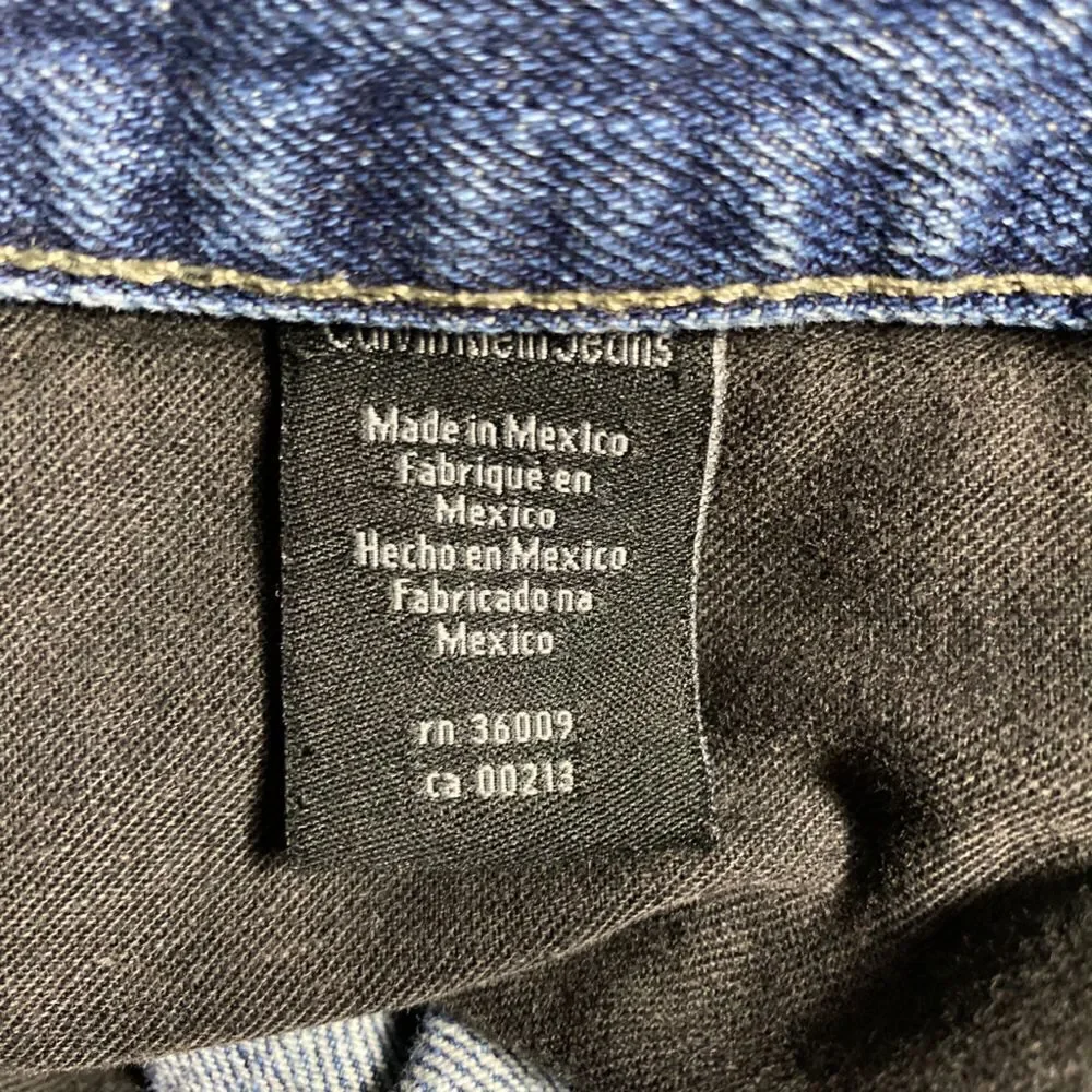 Calvin Klein Straight Cut Distressed Jeans - Picture 4 of 5